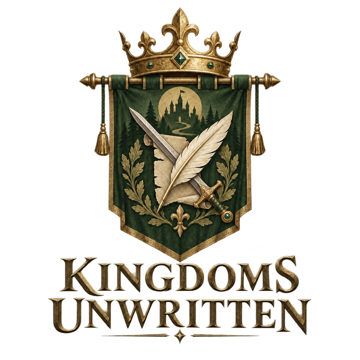 Kingdoms Unwritten sword and quill crest